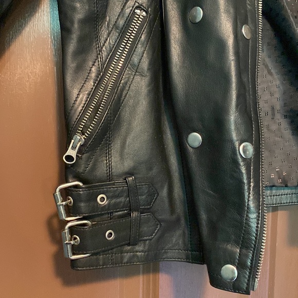 Unbranded black genuine leather jacket M - Picture 3 of 5